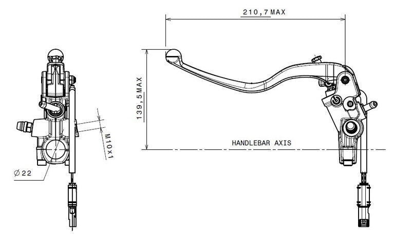 Ducati Monster 1200 [BREMBO] - Kupplungs-Hauptzylinder Ø15x19mm Titan