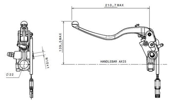 Ducati Multistrada 1200 [BREMBO] - Kupplungs-Hauptzylinder Ø15x19mm Titan - 0