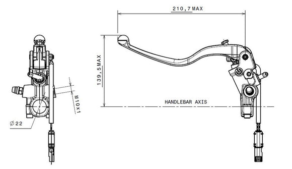 Ducati Panigale 1199 [BREMBO] - Kupplungs-Hauptzylinder Ø15x19mm Titan