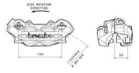 Ducati Monster 1100 [BREMBO] - P4 venstre bremsekaliber foran Ø32mm - 0
