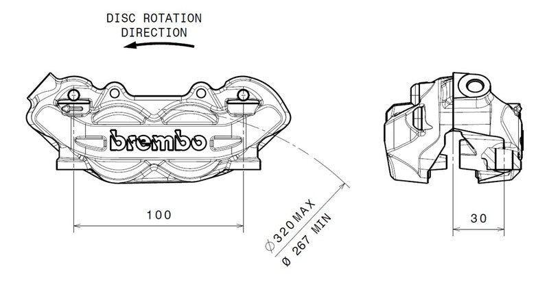 杜卡迪 Hypermotard 796 [BREMBO] - P4 左前制动卡钳 Ø32mm