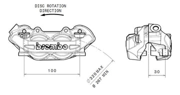 Hypermotard 1100 [BREMBO] - P4 vorne links Bremssattel Titanium Ø32mm
