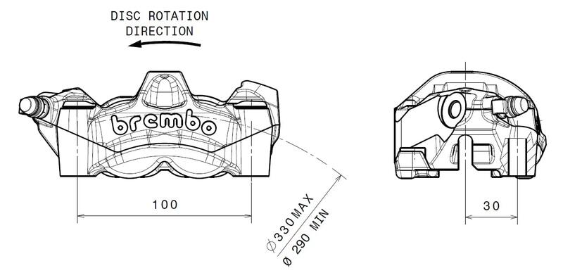 Ktm Super Duke 1290 [BREMBO] - M50 Bremssattel vorne links Titan Ø30mm