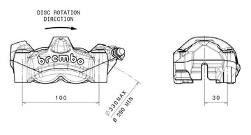 Ktm Super Duke 1290 [BREMBO] - Pinza freno anteriore sinistra M50 titanio Ø30mm