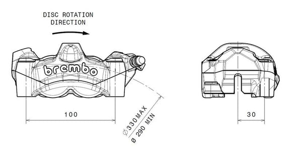 Honda Cb 1000 [BREMBO] - M50 Bremssattel vorne links Titan Ø30mm