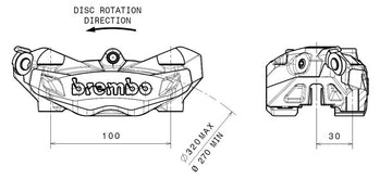 Hypermotard 939 [BREMBO] - M4 jarrusatula etu vasen kulta Ø32mm