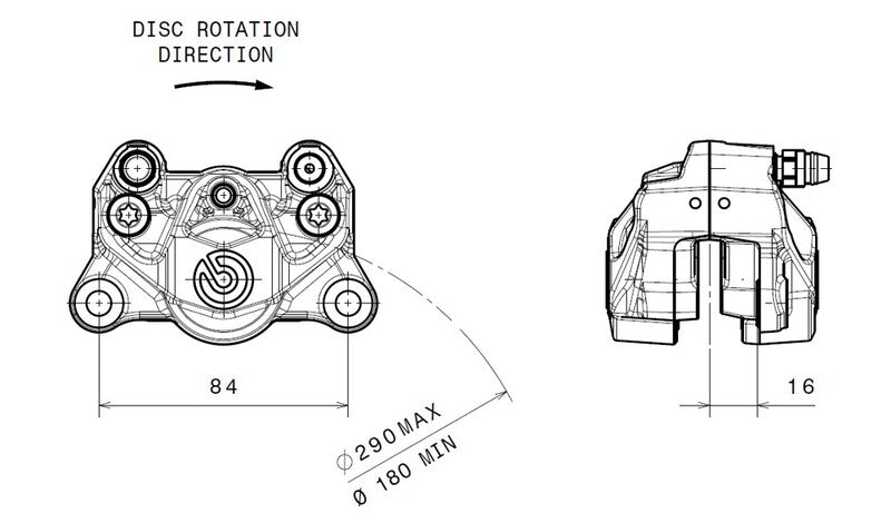 Hyperstrada 821 [BREMBO] - Bremssattel hinten Ø34mm Natur