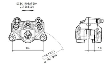 Ducati Monster 1200 [BREMBO] - Zadní brzdový třmen Ø34mm přírodní - 0
