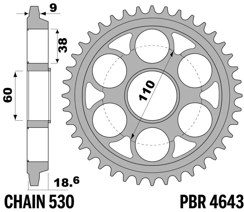 Ducati Multistrada 1200 [PBR] - Roda dentada reforçada em alumínio - 530