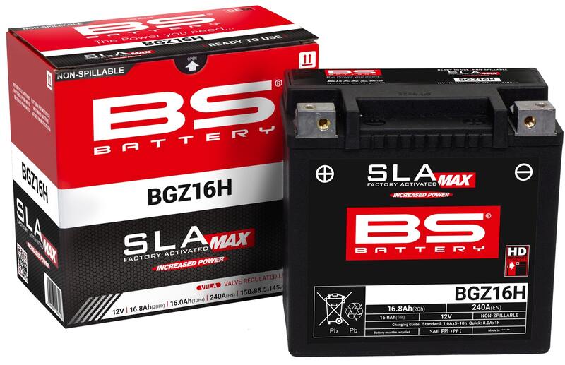 Moto Guzzi V 100 Mandello 1000 [BS BATTERI] - SLA Underhållsfritt batteri fabriksaktiverad - BGZ16H