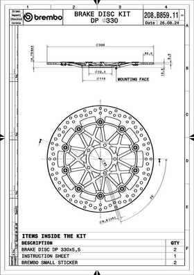 Ducati Panigale 1199 [BREMBO RACING] - UPGRADE Supersport okrągłe pływające tarcze hamulcowe - parami - 0