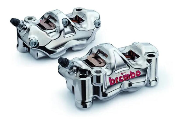Kawasaki Zx-10Rr [BREMBO RACING] - Par de GP4RX - pinças de freio de 1mm (usinadas em CNC - cromadas) (com pastilhas)