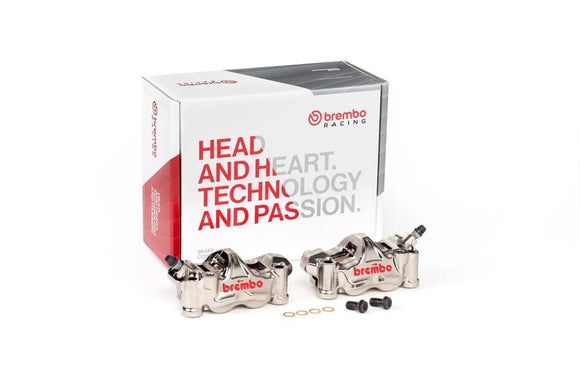 Triumph Daytona 675 [BREMBO RACING] - Paar GP4RX - 18mm Bremssättel (CNC-gefräst - verchromt) (mit Belägen)