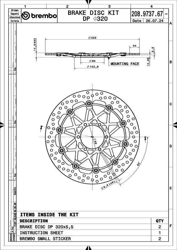 Bmw M 1000 [BREMBO RACING] - OPGRADERING Supersport runde flydende bremseskiver - i par