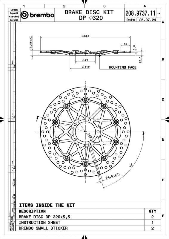 Ducati 749 [BREMBO RACING] - UPGRADE Supersport Paar schwimmende Bremsscheiben - 208973711