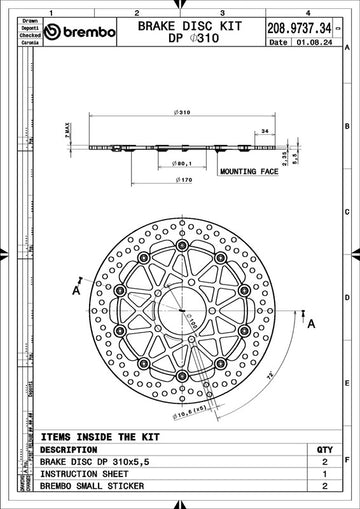 Kawasaki Zr 400 [BREMBO RACING] - OPPGRADERING Supersport par flytende bremseskiver - 208973734
