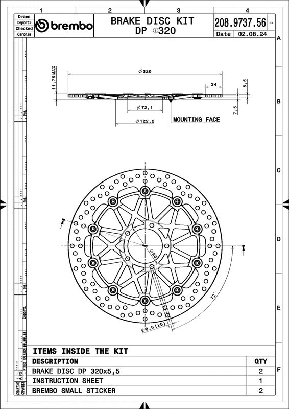 Triumph Speed ​​​​Triple 1200 Rs [BREMBO RACING] - PÄIVITYS Supersport kelluvien jarrulevyjen pari - 208973756