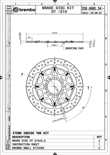 Kawasaki Gtr 1400 [BREMBO RACING] - OPPGRADERING T-Drive par flytende bremseskiver - 208A98534