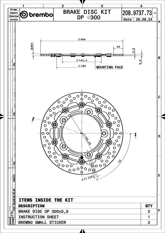 Kawasaki Z 900 [BREMBO RACING] - UPGRADE Supersport rund schwimmend Bremsscheiben - paarweise