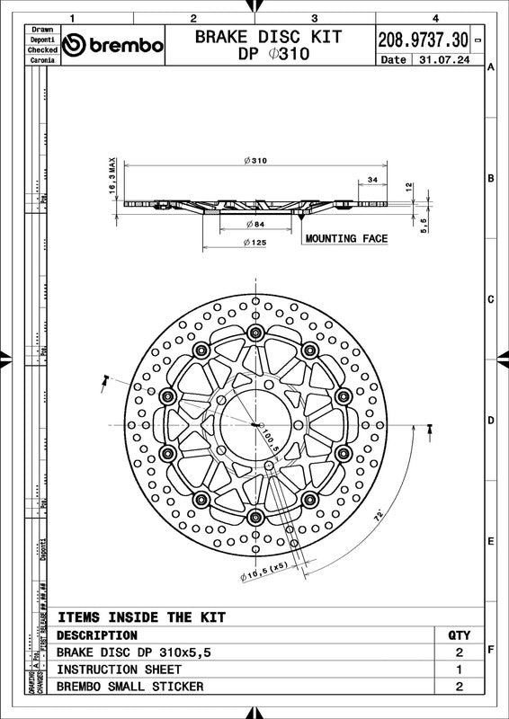 Triumph Daytona 675 [BREMBO RACING] - UPGRADE Supersport rund schwimmend Bremsscheiben - paarweise