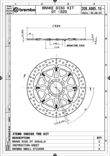 Suzuki Gsx 1300 R Hayabusa [BREMBO RACING] - PÄIVITYS T-Driven kelluva jarrulevy - 208A98515