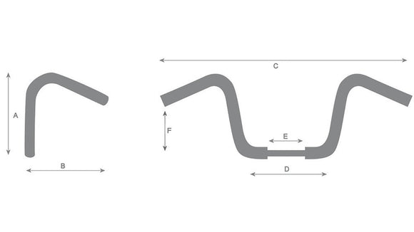 Harley Davidson XL1200X [HIGHWAY HAWK] - Venice Beachbar 1 inch handlebar with 3 holes, 940mm wide 80mm high, chrome