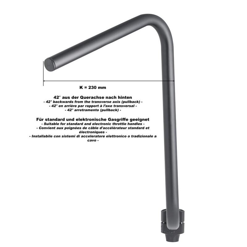 Suzuki M 800 Intruder [HIGHWAY HAWK] - Guidon Bad Hawk 1 pouce avec 3 trous, 845 mm de large 370 mm de haut, chromé