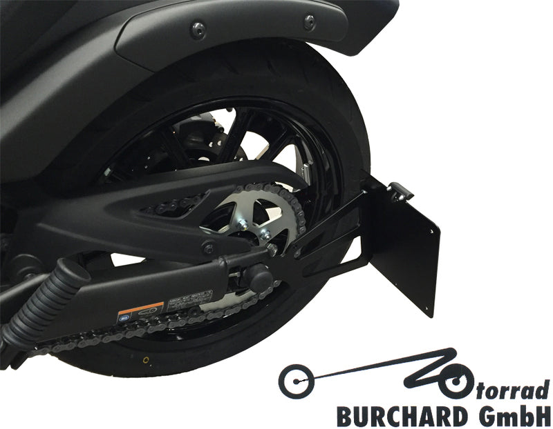 Kawasaki Vulcan S 650 [BURCHARD EXCELLENCE] - Seitlicher Kennzeichenhalter mit Teilegutachten, Kawasaki EN 650 Vulcan S 15-, schwarz matt