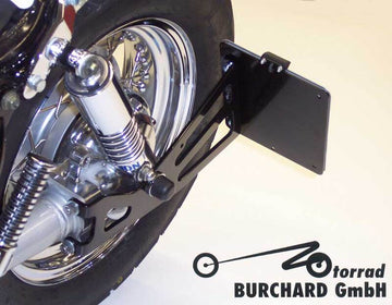 Yamaha Xv 750 [BURCHARD EXCELLENCE] - Seitlicher Kennzeichenhalter mit Teilegutachten, Yamaha XV Virago, schwarz glänzend