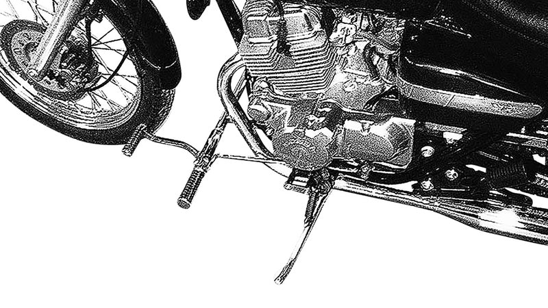 Honda Ca 125 [BURCHARD EXCELLENCE] - forward footrest system with parts certificate, +22 cm, CA 125 Rebel / CMX 250 Rebel, Sundance smooth, chrome