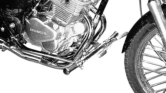 Honda Ca 125 [BURCHARD EXCELLENCE] - vorverlegte Fußrastenanlage mit Teilegutachten, +22 cm, CA 125 Rebel / CMX 250 Rebel, Sundance glatt, chrom