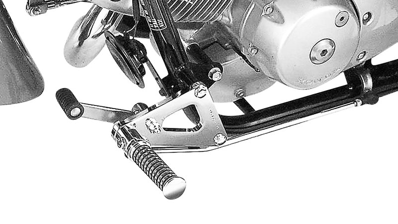 Honda Vt 125 [BURCHARD EXCELLENCE] - fremre fotstøttesystem med ABE, +16 cm, Honda VT 125 Shadow, Sundance orig. Spak, krom
