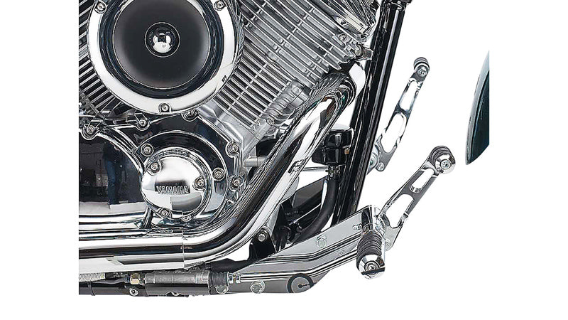 Yamaha Xvs 1100 Drag Star [BURCHARD EXCELLENCE] - sistema de apoio para os pés dianteiro com ABE, +19 cm, Yamaha XVS 1100 Drag Star /Classic, Sundance fresado, cromado