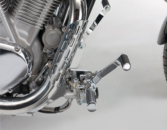 Suzuki Vs 1400 Intruder [BURCHARD EXCELLENCE] - vorverlegte Fußrastenanlage mit Teilegutachten, +25 cm, Suzuki VS 1400 Intruder, Sundance glatt, schwarz glänzend