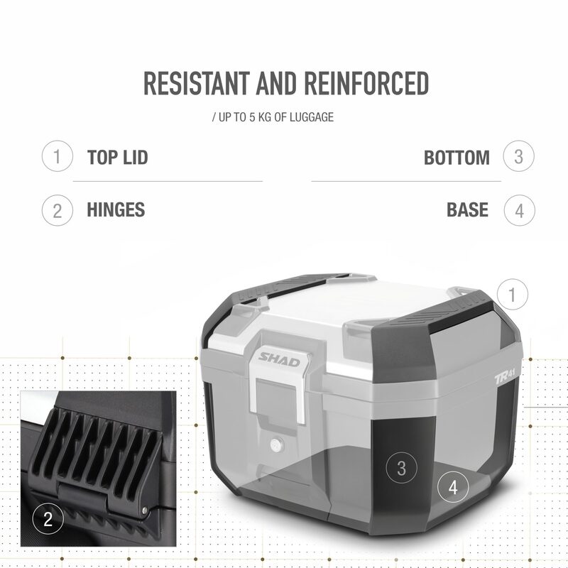 Honda X-Adv [SHAD] - Topcase Terra TR41 preto/tampa alumínio