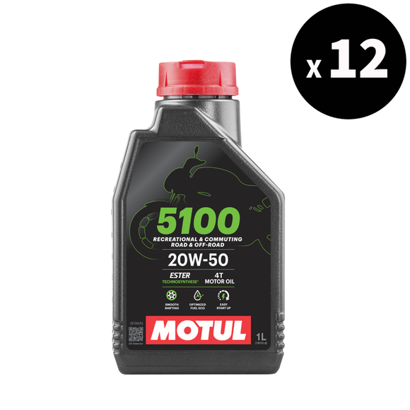 5100 4T Моторное масло 20W50 1L 12-упаковка [Motul]
