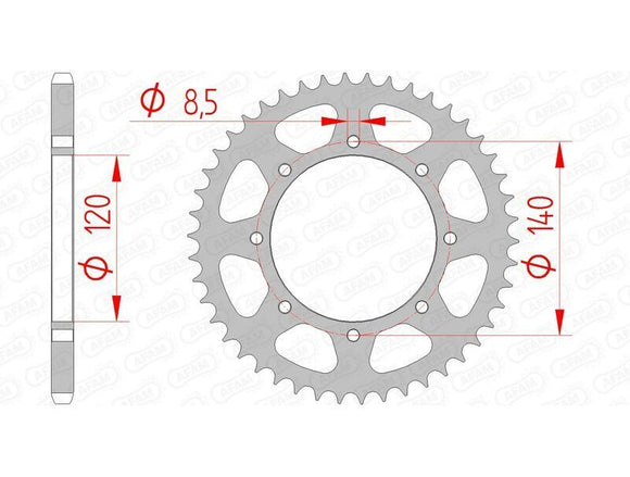Kawasaki Zx 400 [AFAM] - Kettingset 520XMR3 14/48 Standaard - Standaard tandwiel