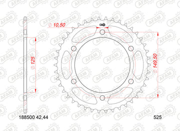 Benelli Leoncino 800 Trail [AFAM] - Kettenkit 525XMR3 16/46 Super-verstärkt - Standard Kettenrad - 0