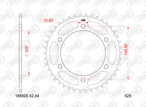 Benelli Leoncino 800 Trail [AFAM] - Kettenkit 525XMR3 16/46 Super-verstärkt - Standard Kettenrad