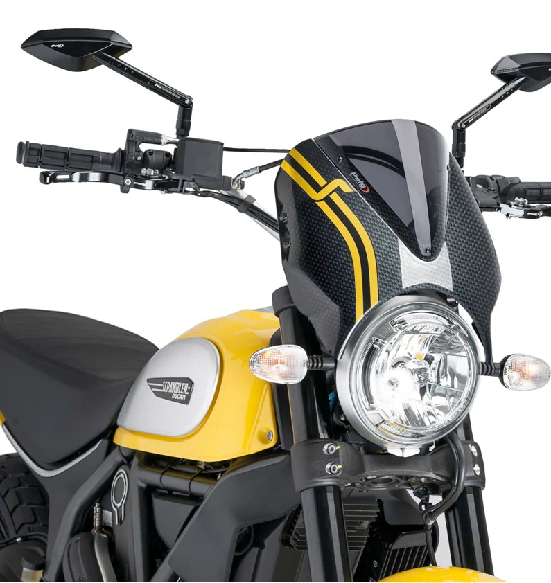 DUCATI SCRAMBLER DESERT SLED [2025] – RetroVision Windschild Visier – Schwarz
