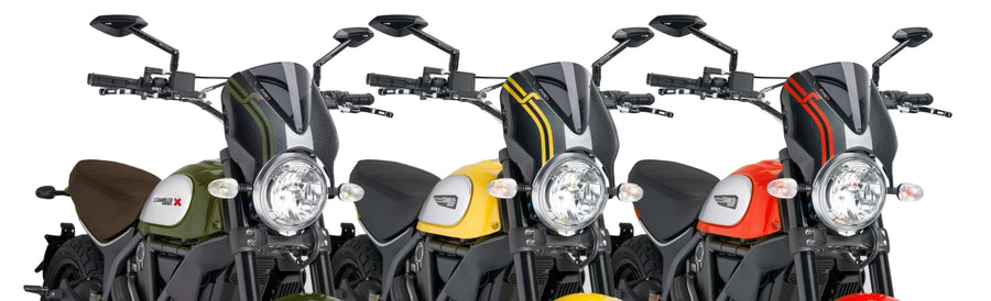 DUCATI SCRAMBLER DESERT SLED [2025] – RetroVision Windschild Visier – Schwarz