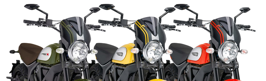 DUCATI SCRAMBLER DESERT SLED [2025] – RetroVision Windschild Visier – Schwarz