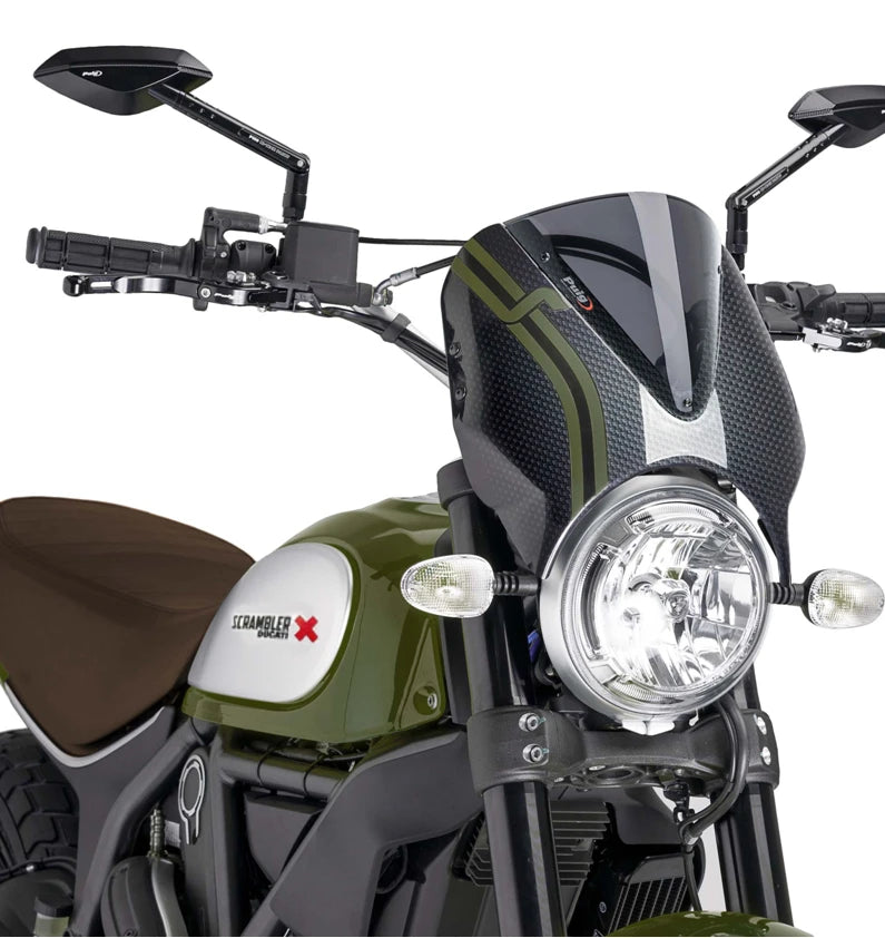 DUCATI SCRAMBLER DESERT SLED [2025] – RetroVision Windschild Visier – Schwarz