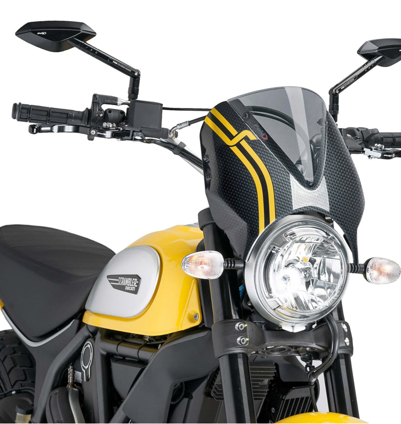 DUCATI SCRAMBLER DESERT SLED [2025] – RetroVision Windschild Visier – Schwarz