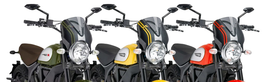 DUCATI SCRAMBLER DESERT SLED [2025] – RetroVision Windschild Visier – Schwarz