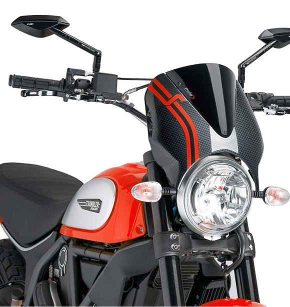 DUCATI SCRAMBLER DESERT SLED [2025] – RetroVision Windschild Visier – Schwarz