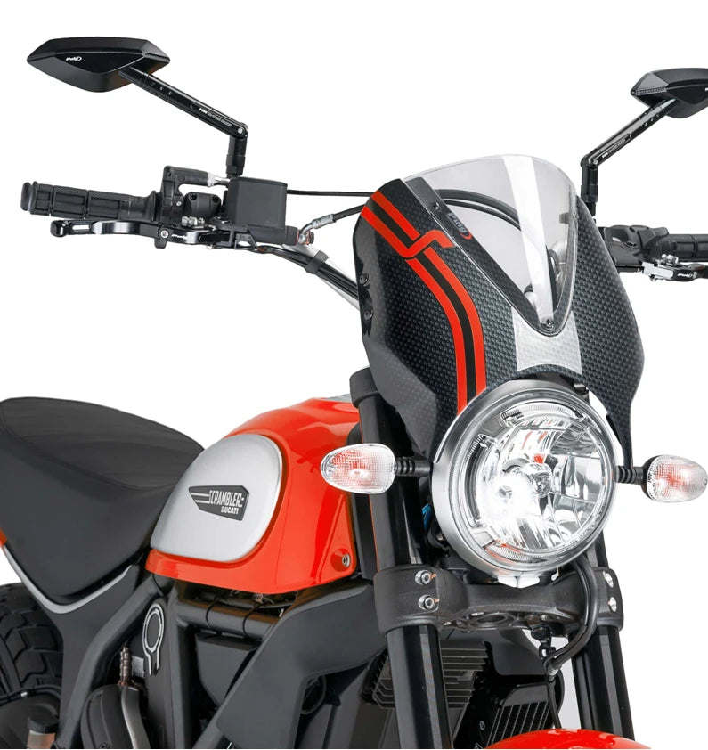 DUCATI SCRAMBLER DESERT SLED [2025] – RetroVision Windschild Visier – Schwarz