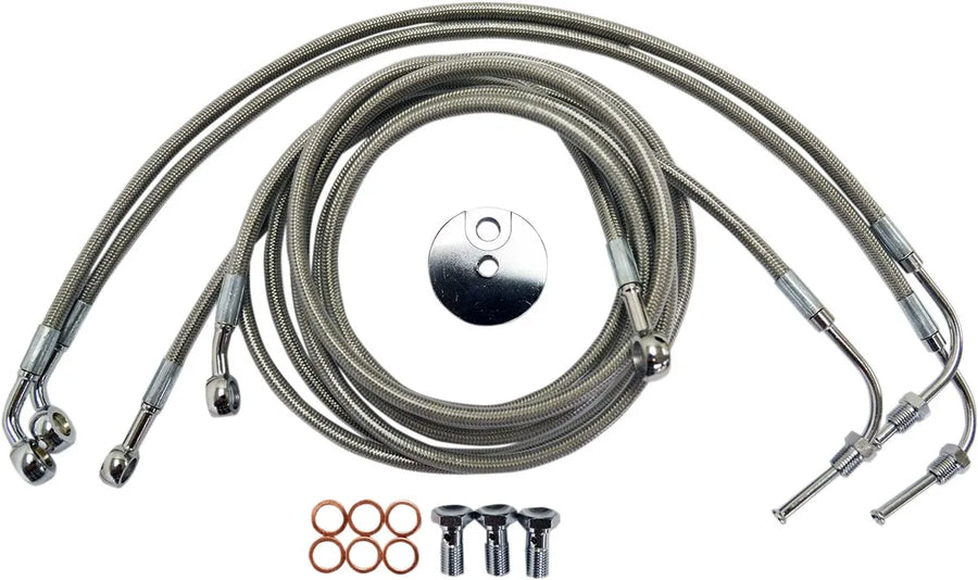 harley davidson fltruse [LA CHOPPERS] – Edelstahl-Bremsleitungs-Kit