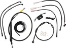 Harley Davidson Fxdrs 114 [LA CHOPPERS] – Komplettes Midnight geflochtenes Lenkerzug-/Bremsleitungs-Kit