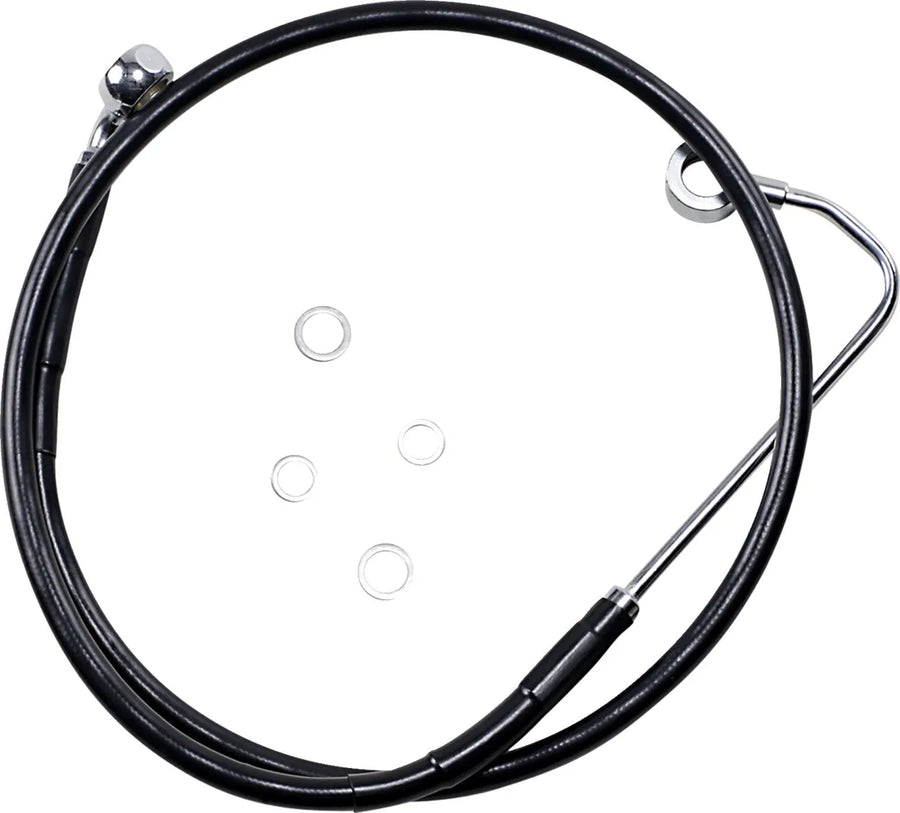harley davidson fxs [DRAG SPECIALTIES] – Verlängertes Bremsleitungs-Kit aus schwarzem Vinyl